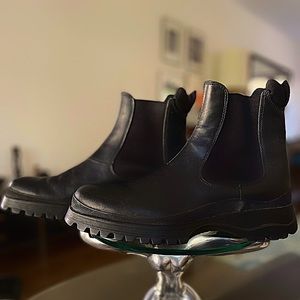 Prada Chelsea Leather Ankle Boot
